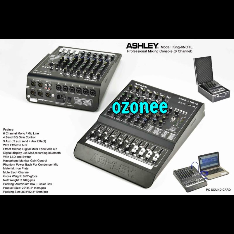 MIXER ASHLEY KING 6 NOTE ORIGINAL 6 CHANNEL
