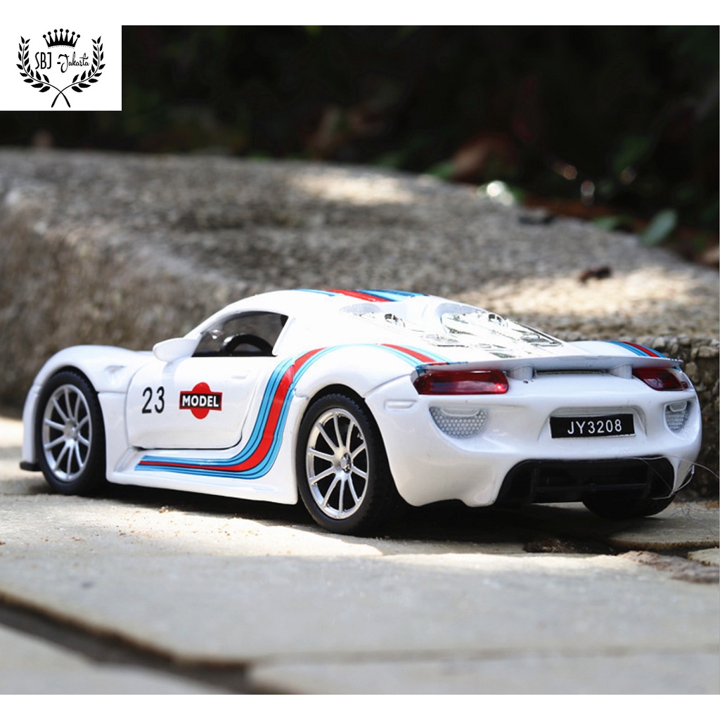 DIECAST MINIATUR MOBIL PORSCHE MARTINI RACING SKALA 1:32 METAL SERIES