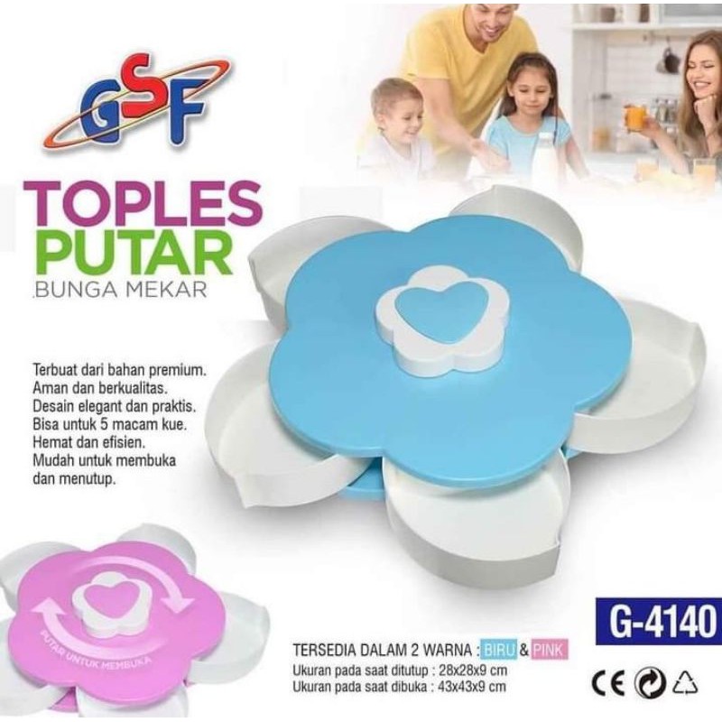 Toples Bunga Putar 1 susun/toples lebaran