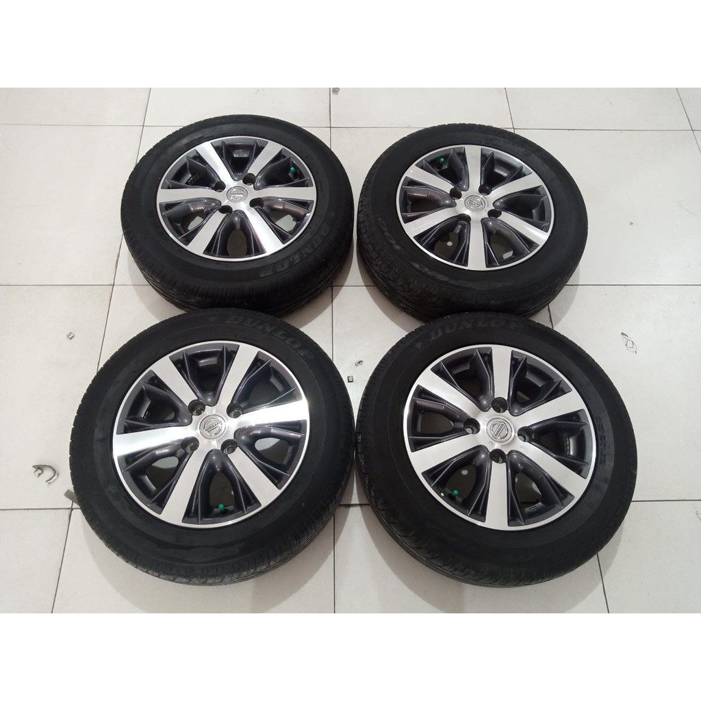 VELG MOBIL BEKAS COPOTAN LIVINA RING 15 LEBAR 5,5 PCD 4X114,3 ET 45 + BAN DUNLOP 185 65 R15