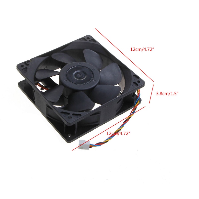 Bt YD12038HB 12cm 120mm Kipas Angin 12V 3.12A 4baris 4Pin 4kabel Konektor Server Kecepatan Tinggi Daya Sasis Komputer Cooling Fan