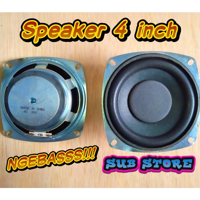 SPEAKER 4" INCH SUBWOOFER NGEBASS MIDEL VOKAL TRIBEL JERNIH 4 8 OHM 10 5 3 WATT COCOK UNTUK MINIATUR