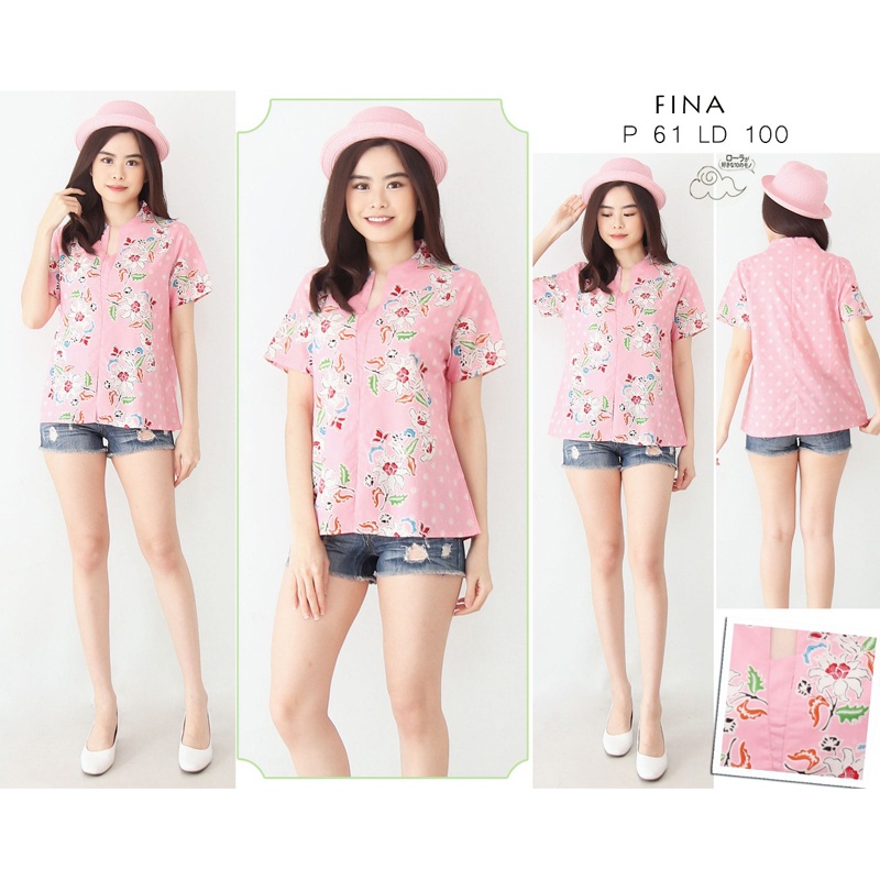 Fina Blouse Wanita Atasan Batik Wanita Top Jumbo Blus Couple