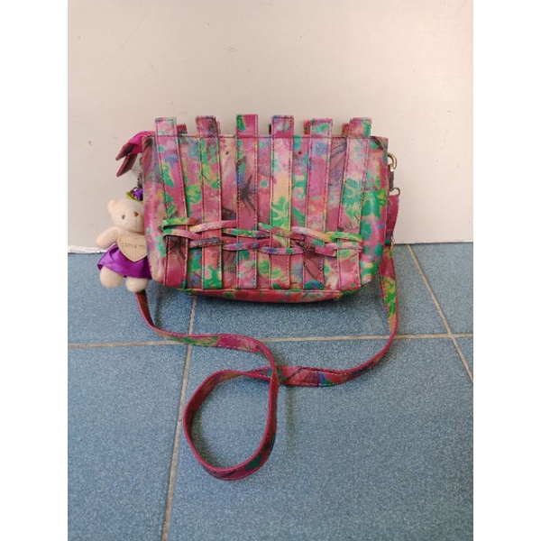 TAS SLING BUNGA FULL KULIT, PRELOVED TAS SLING,  PRELOVED TAS SELEMPANG
