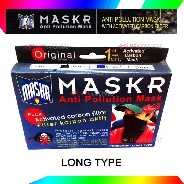 Masker Karbon Aktif MASKR LONG PANJANG Safety Motor Biker ORIGINAL MASKR