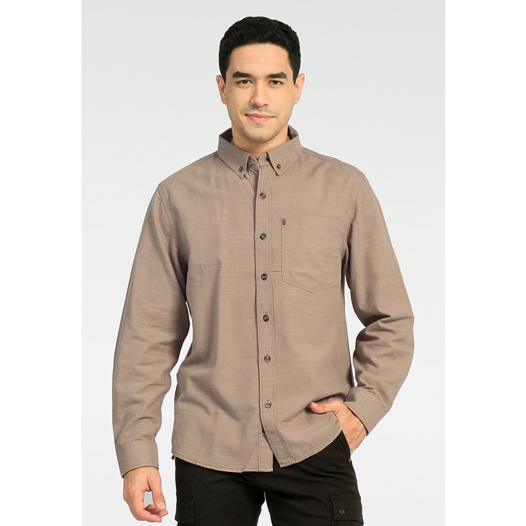 KEMEJA PRIA LENGAN PANJANG SAKU 1 M.GEE TEXAS 005 COKLAT