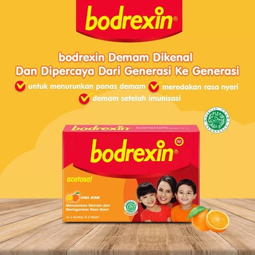 bodrexin tablet kotak isi 16 tablet (4x4's)