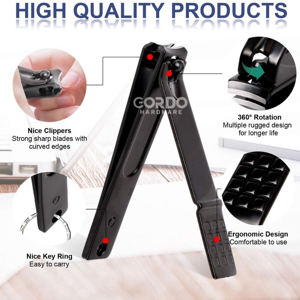 gunting kuku alat pemotong kuku besar stainless hitam