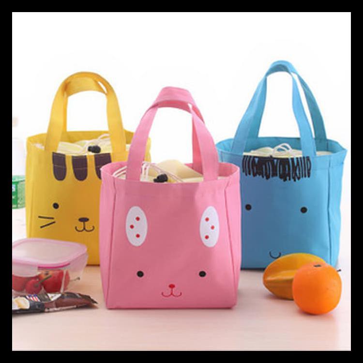 

tas kanvas hewan lucu / cute animal cotton canvas lunch bag BTA013 - Biru PROMO