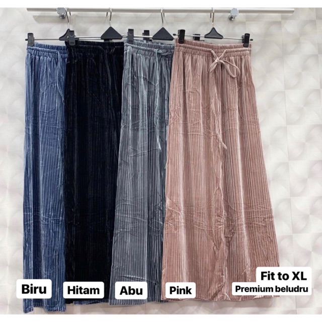 Celana beludru / velvet import / kulot wanita murah / bludru