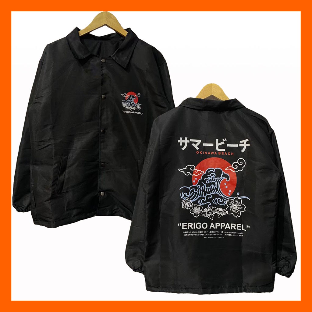 RF {{ Jaket Coach ERIGO OKINAWA BEACH APPAREL distro keren sweater & hoodie pria tracktop