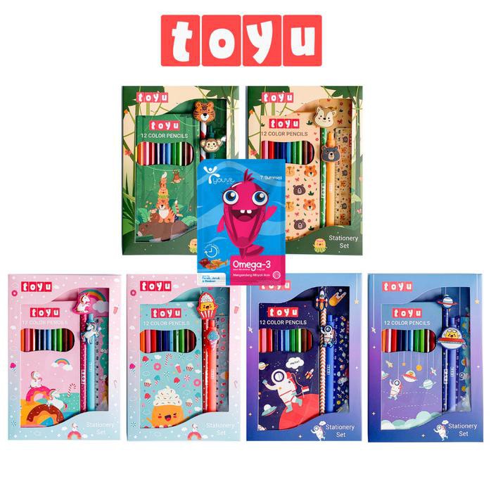 

toyu set bundling stationery alat tulis anak lengkap sekolah - pink unicorn sry77