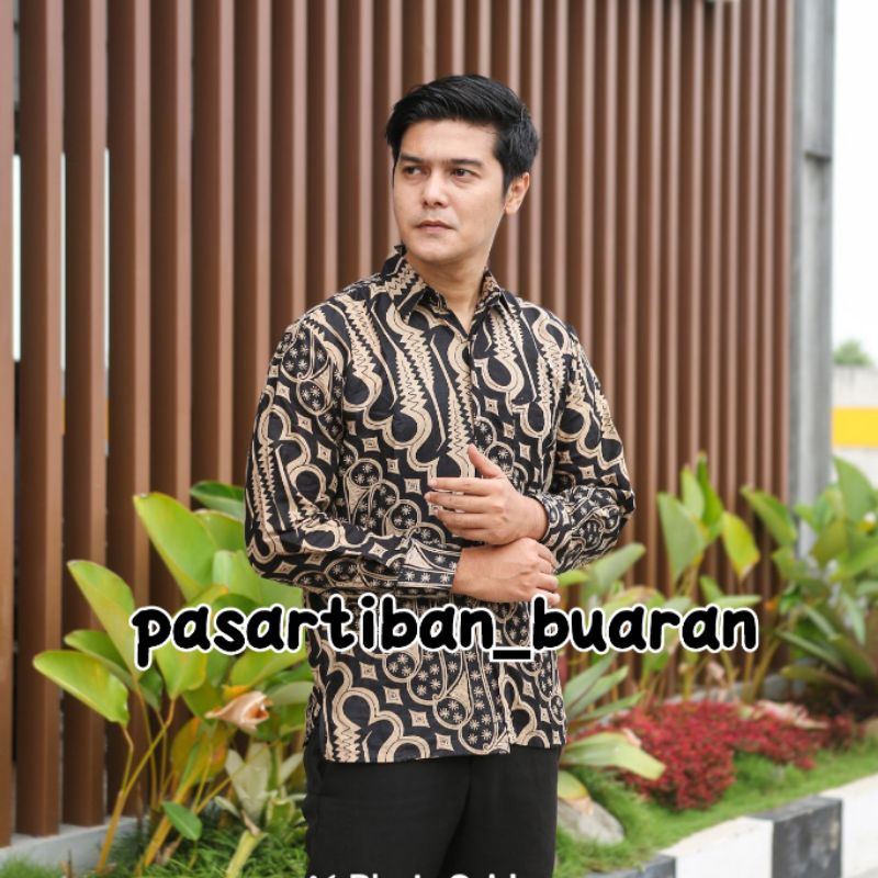 Kemeja Batik Pria Lengan Panjang Size M L XL XXL Baju Batik Kantor