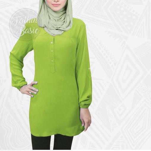 ☝ Blouse polos rayon - lime - Lime green - ijo stabilo - baju adem ❃