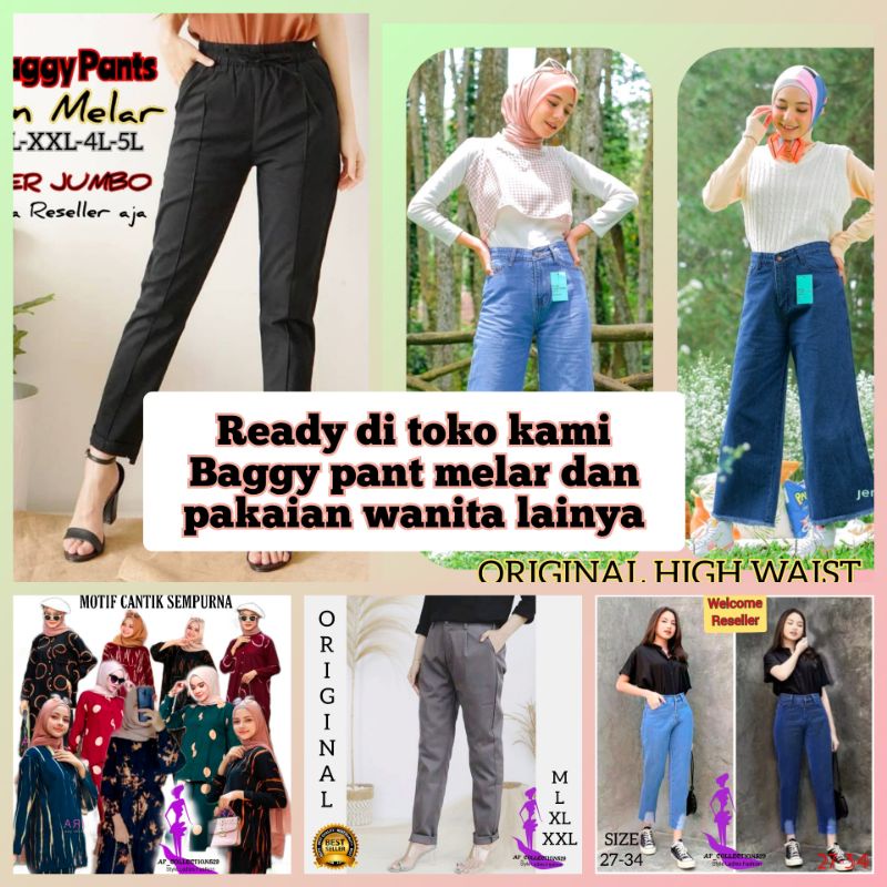 Baggy Pants Wanita Melar L-XL-XXL-4L-5L