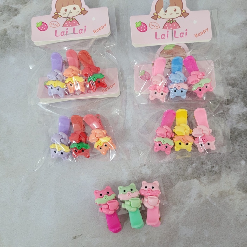 JEPITAN RAMBUT / HAIR CLIP ANAK KARAKTER BONEKA ISI 3PCS