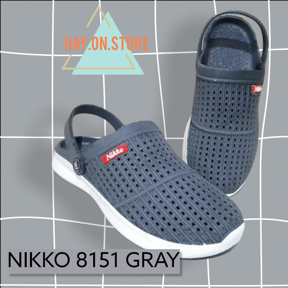 NK 151 - Sandal bakpao NIKKO 8151  / 8153 cek nikko 8155 model terbaru SEPATU PRIA SLOP SANDAL PRIA DEWASA SANDAL MURAH,AWET SURABAYA KARET PVC MERK NIKKO 8151