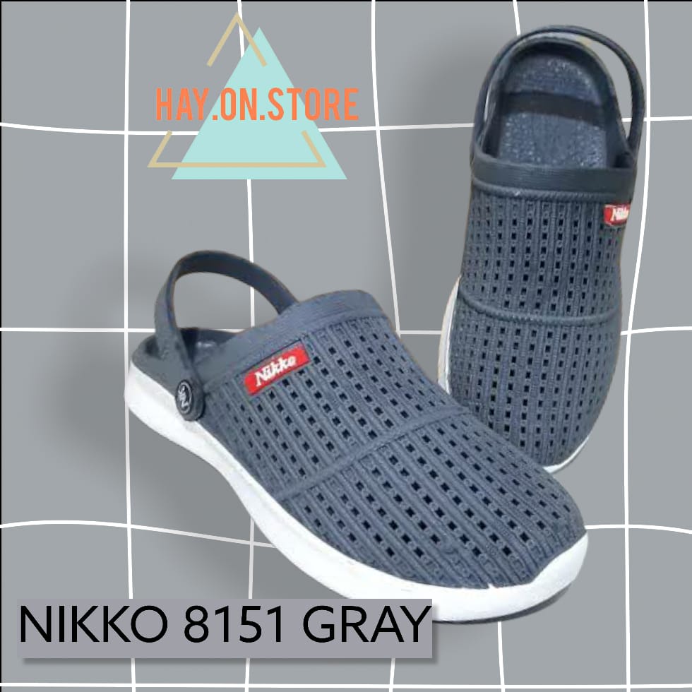 NK 151 - Sandal bakpao NIKKO 8151  / 8153 cek nikko 8155 model terbaru SEPATU PRIA SLOP SANDAL PRIA DEWASA SANDAL MURAH SURABAYA KARET PVC MERK NIKKO 8151