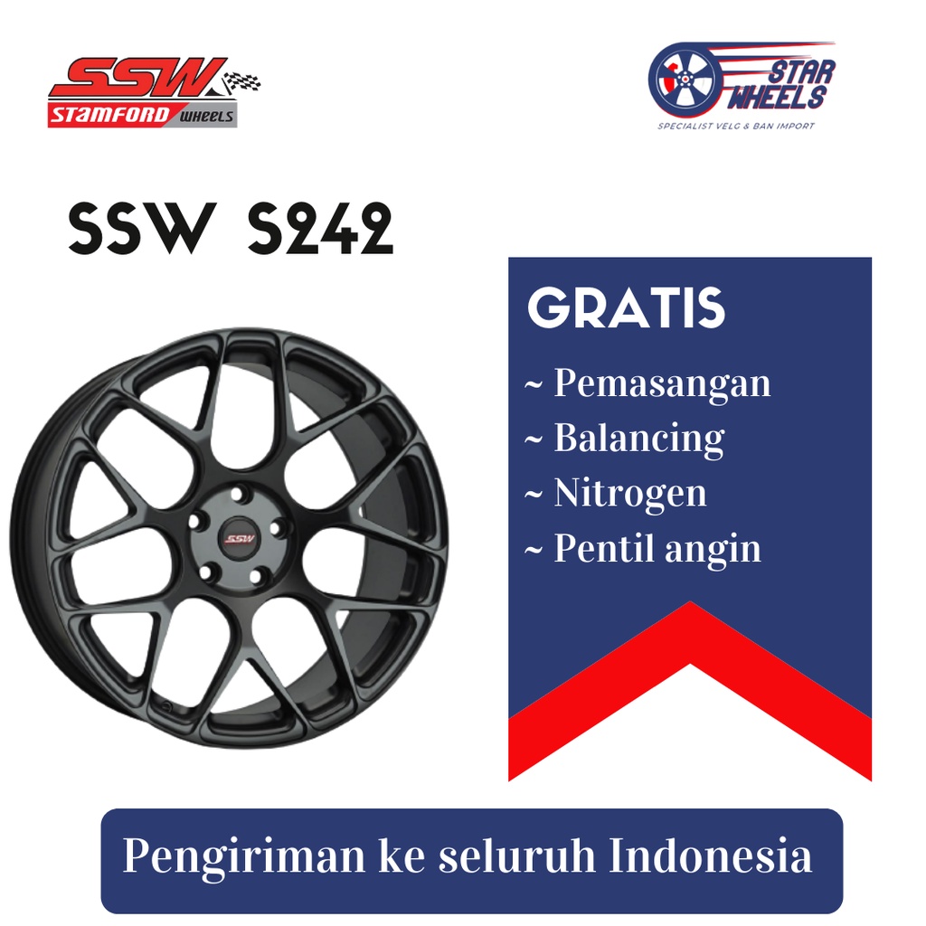 Velg Mobil SSW S242 R20 x8,5 5x114,3 +42F, 20x10 5x114,3 +35R, BKM