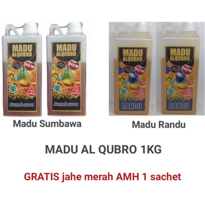 Madu Al qubro randu sumbawa lanceng 1kg 1000gr gratis jahe merah