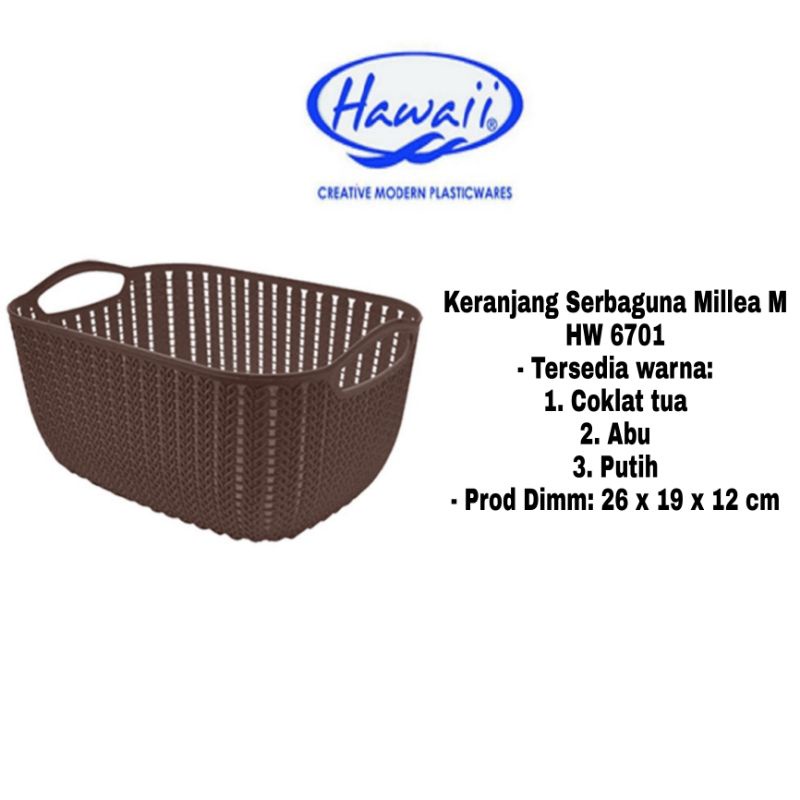 Keranjang serbaguna plastik/ Milea L HW 6701 basket Hawaii