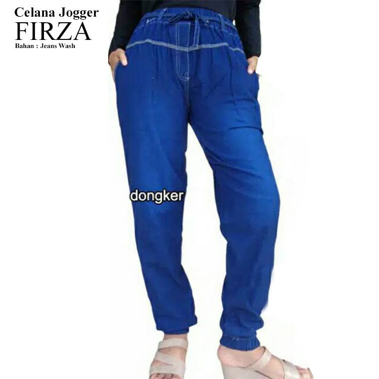  Celana  jogger  jeans  panjang ukuran  jumbo untuk muslimah 