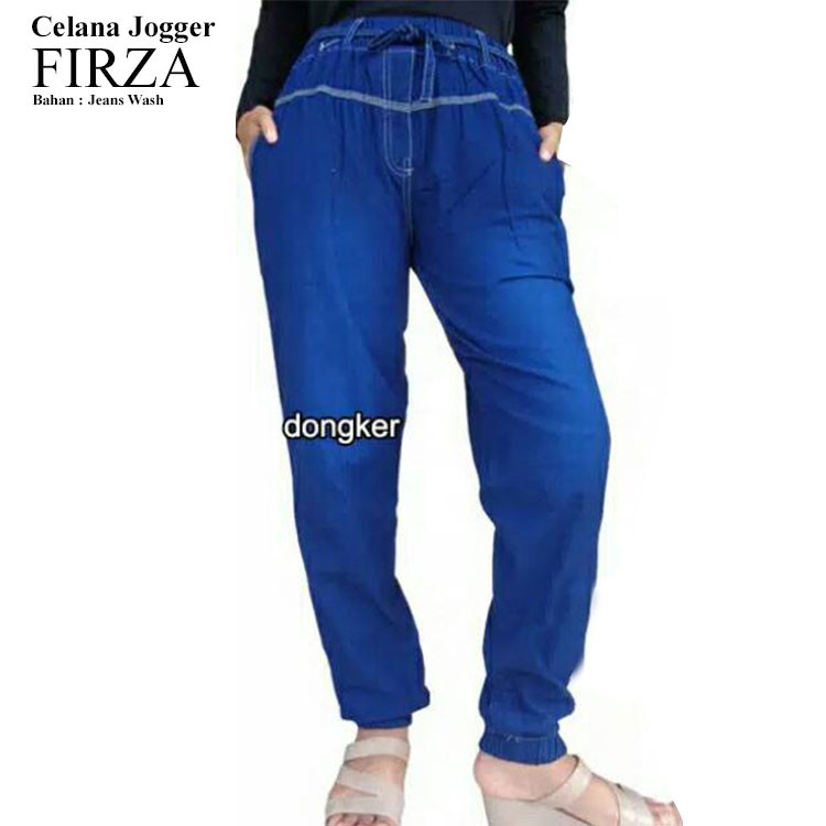  Celana  jogger  jeans panjang ukuran jumbo  untuk muslimah 