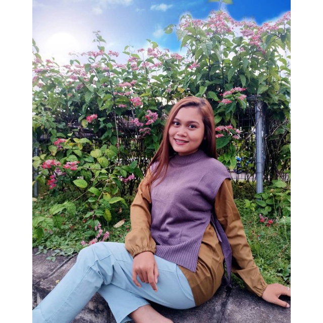 Rompi tali rajut / Vest rompi tali rajut / outer rajut tali