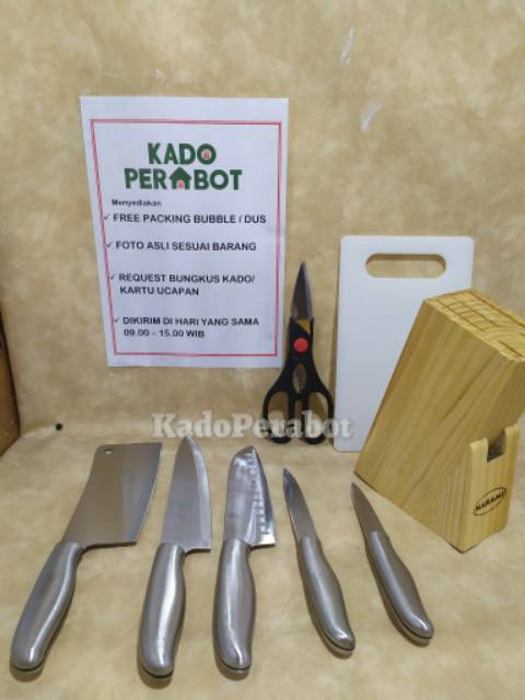 Kado Perabot Pisau Set Stainless isi 8Pcs Nakami Tajam Berkualitas - kado alat masak wanita