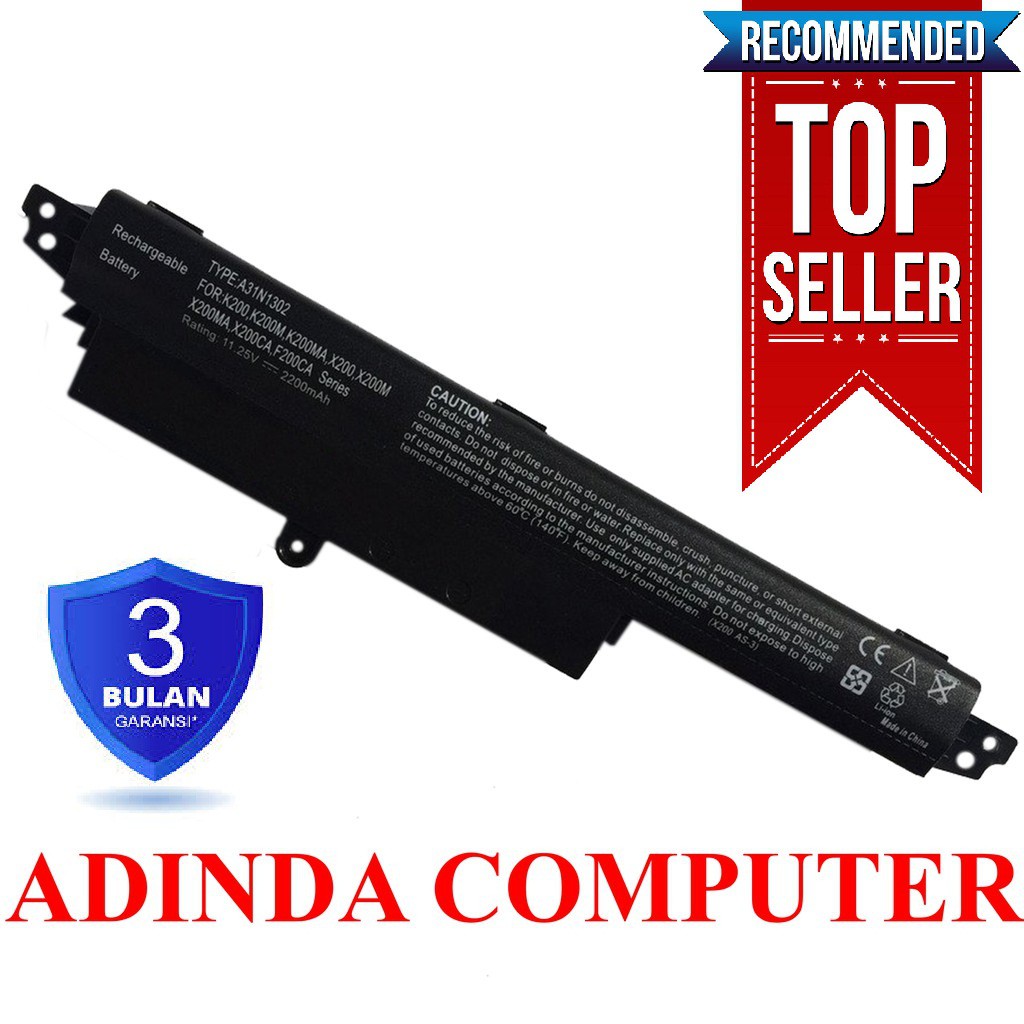 Baterai Laptop Asus X200 X200CA X200MA F200CA X200C A31N1302