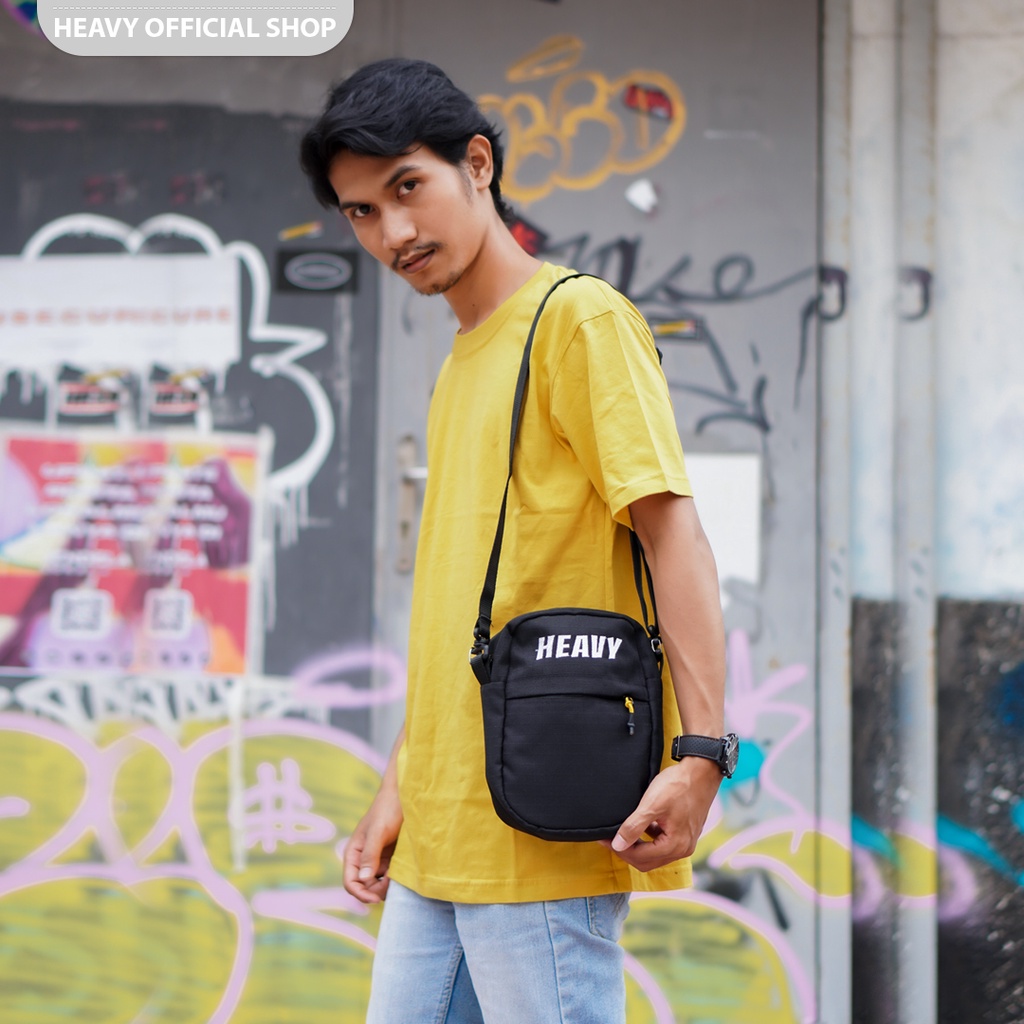 Heavy Cross Body Bag Casual Men's - Shoulder Bag Premium - Sling Bag Heavy - Tas Selempang Pria