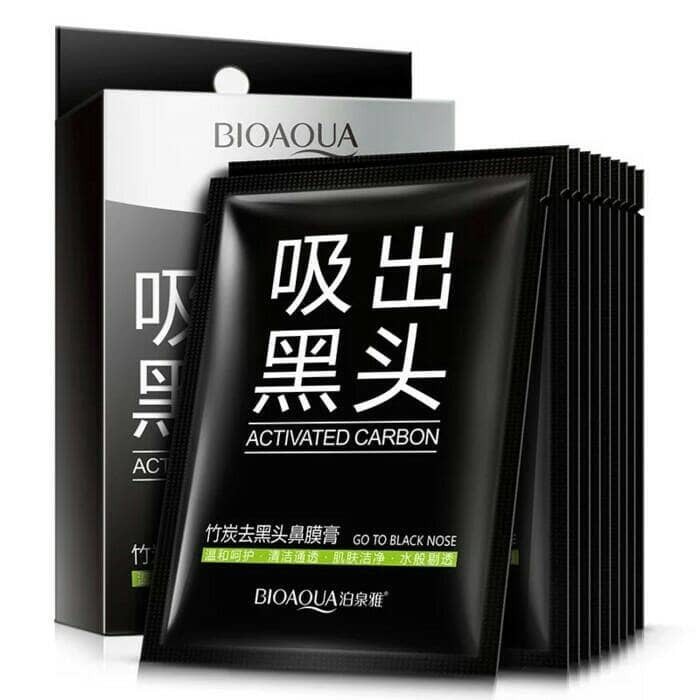 Bioaqua Masker Wajah Bioaqua Hitam Bioaqua Black Mask Activated Carbon Sachet Shopee Indonesia