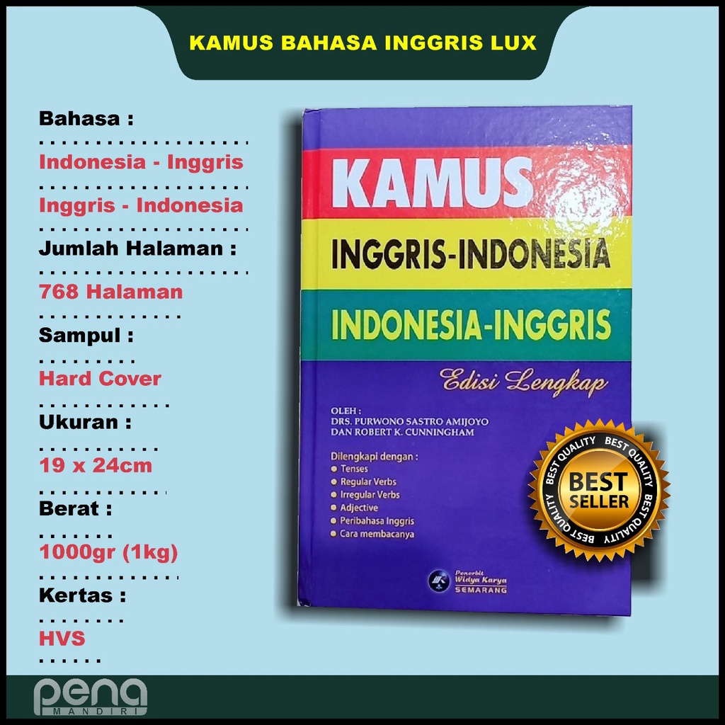 Kamus Inggris Indonesia- Indonesia Inggris Edisi Lengkap LUX (ORI)