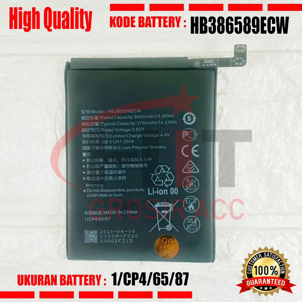 Baterai Battery HB386589ECW For Honor 8X / 8 View / P10+ P10