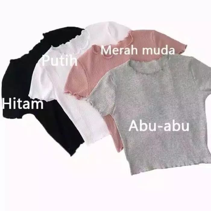 TBI Baju Rajut Crop Polos Model H&amp;M Baju Style K-Pop Korea