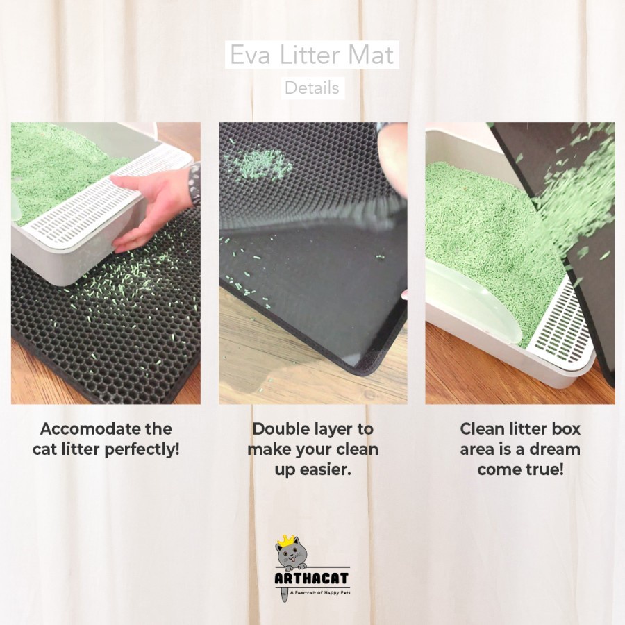 Eva Double Layer Cat Litter Mat 55*75cm - KESET PASIR KUCING