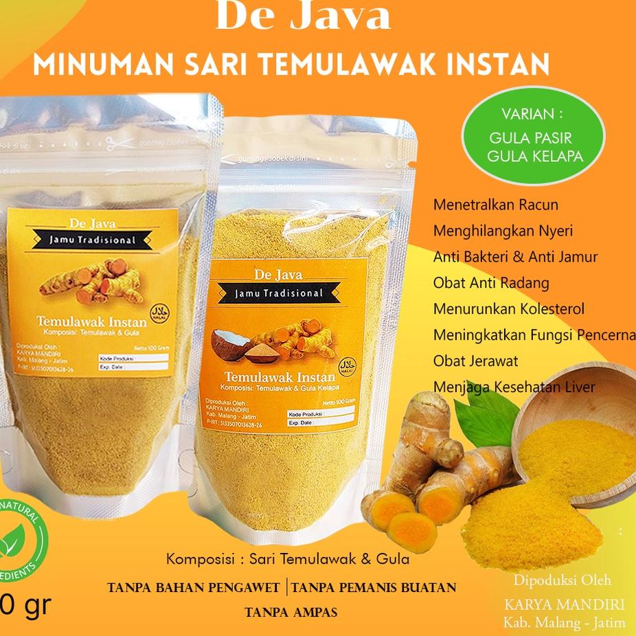 

Hot ⚡ale Minuman Sari Temulawak Instan Dejava Temulawak Bubuk Minuman Jamu Tradisional Tanpa Ampas Gula Putih Gula Kelapa White Coconut Sugar 100 gram produck terlaris