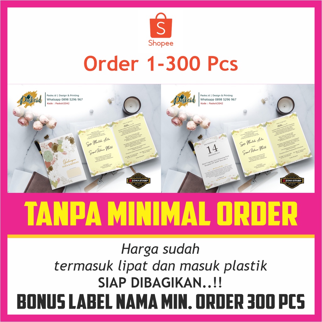 CETAK UNDANGAN PERNIKAHAN TERBARU MINIMALIS/ UNDANGAN NIKAH/ UNDANGAN KHITAN/ UNDANGAN FOTO PREWEDDI