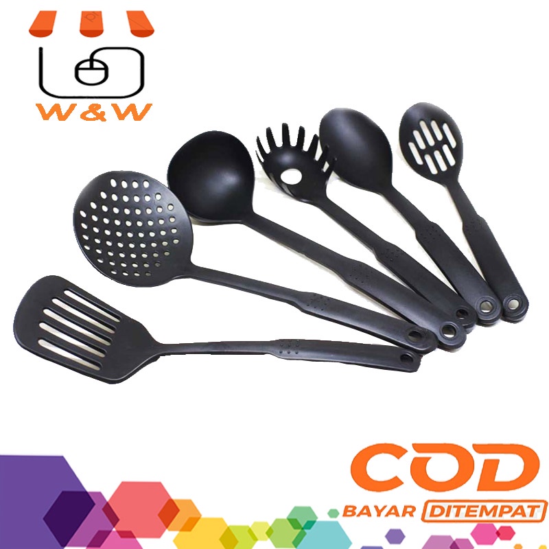 Spatula Set 6pc 6 pc Sodet Sutil Saringan Centong Alat Goreng 6pcs Plastik Spatula Set Anti Baret