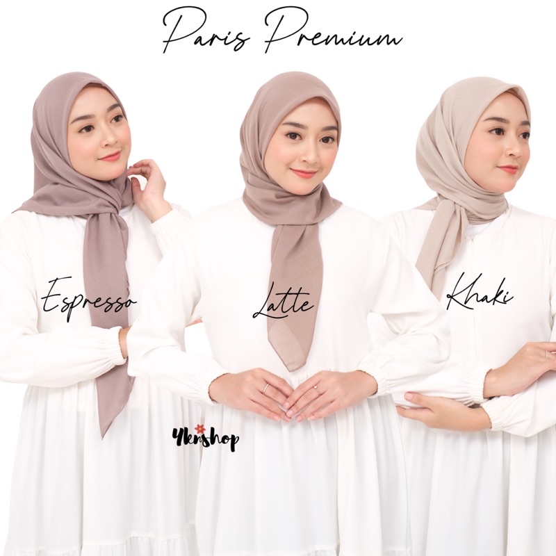 Jilbab Paris Premium Tepi Jahit / Segiempat Paris Voal Premium Anti Letoy