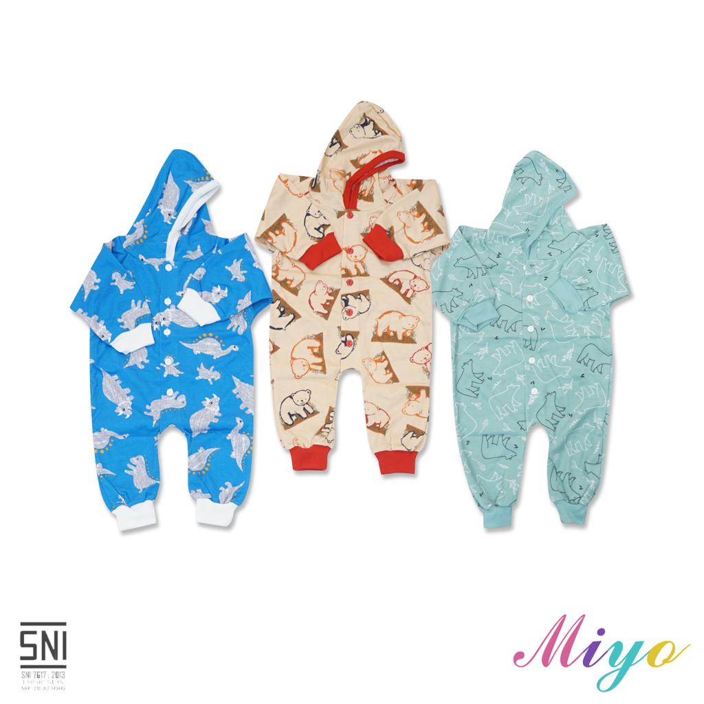 MIYO SLEEPSUIT Jumper miyo PIYAMA by libby  Baju Kodok Panjang Tutup Kaki Bayi PRINT GEORGE MONKEY New Born (0-3M) SNI