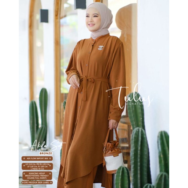 AKILA SET BY TULUS SIGNATURE // SET MUSLIMAH // Oneset wanita polos airflow