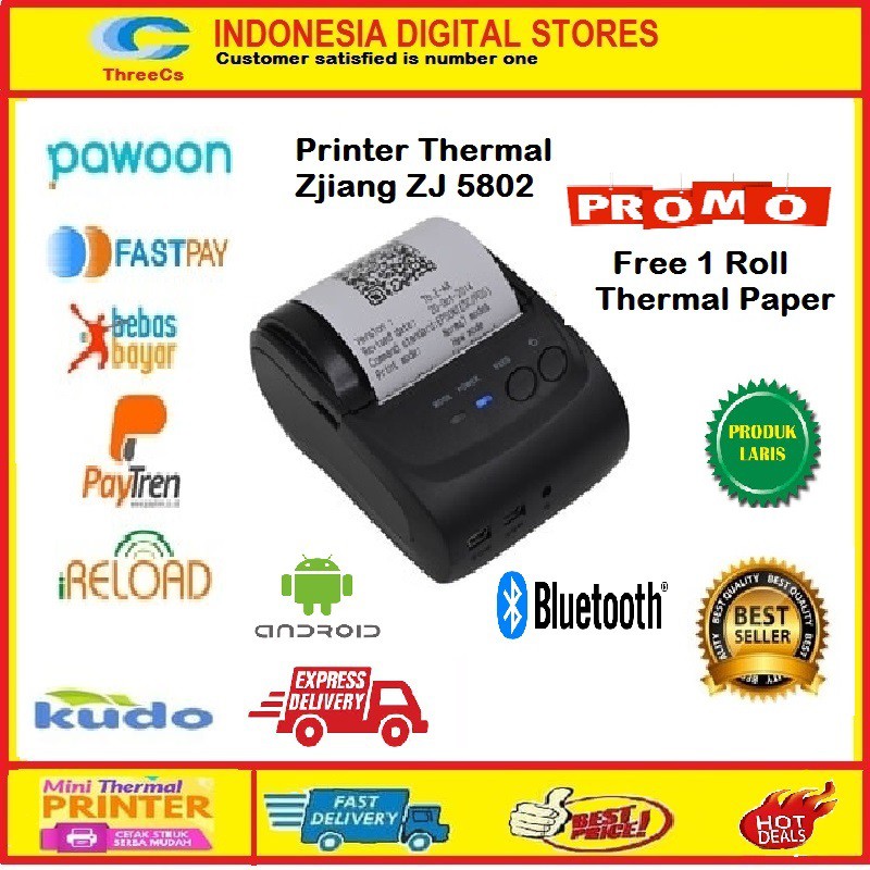 PRINTER THERMAL BLUETOOTH ZJIANG 5802