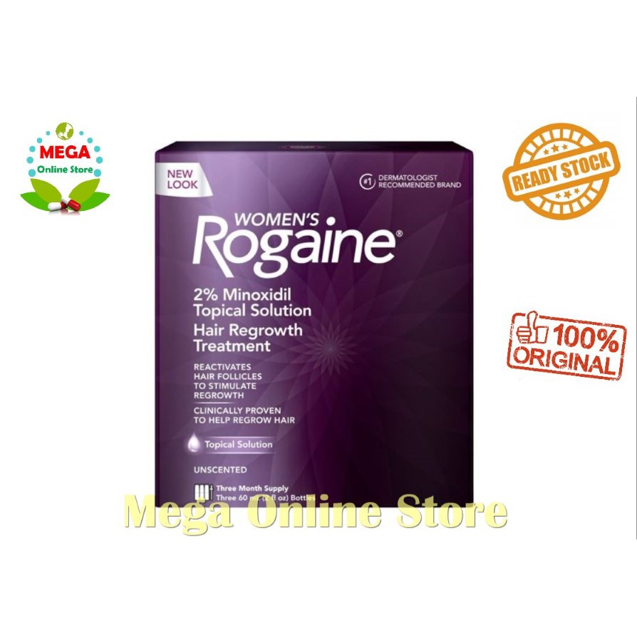 New Look (Kemasan Baru) Women's Rogaine 2% Minoxidil per box isi 3 Botol