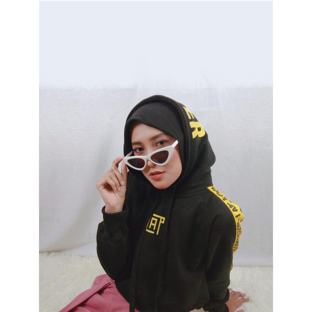 SPARKISH CROP HOODIE FIGHTER Pink & Hitam | CROP HOODIE/CROP TOP/CROP SWEATER