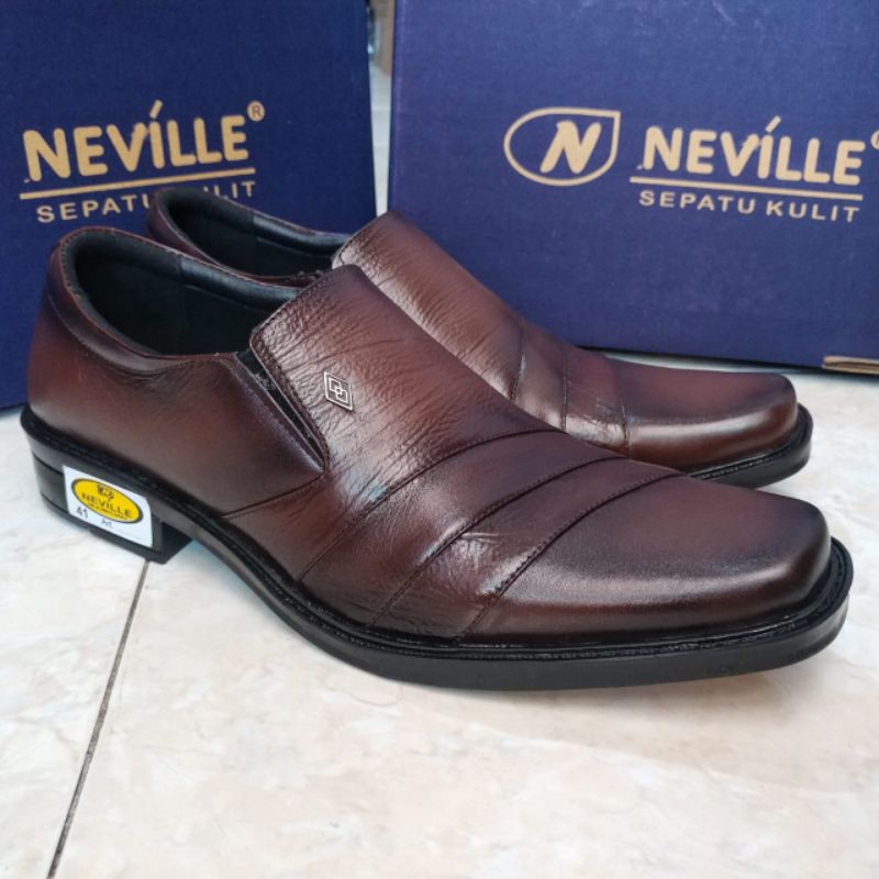 Neville Sepatu Pantofel Pria Bahan Kulit Asli Sepatu Formal Kantoran Elegan Murah Kode NV1