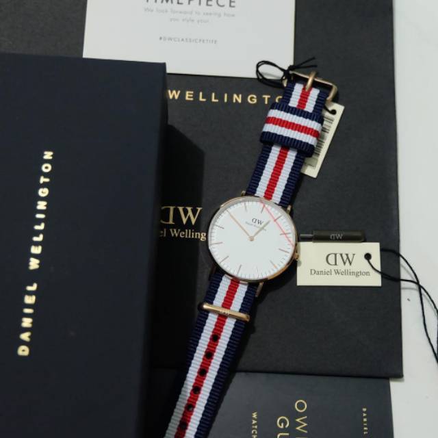 Jam tangan pria/wanita, analog, Daniel wellington, strap kanvas