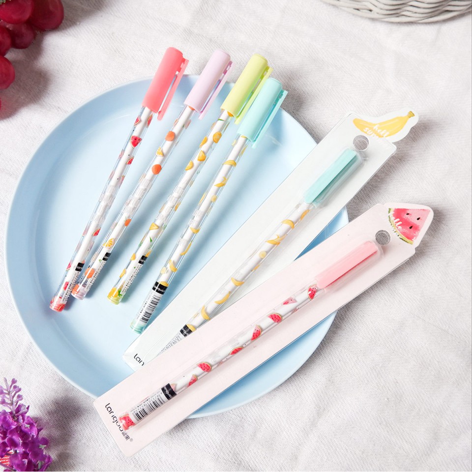 

Fruit Carnival Gel Ink Pen / Pulpen tinta warna warni dengan hiasan buah