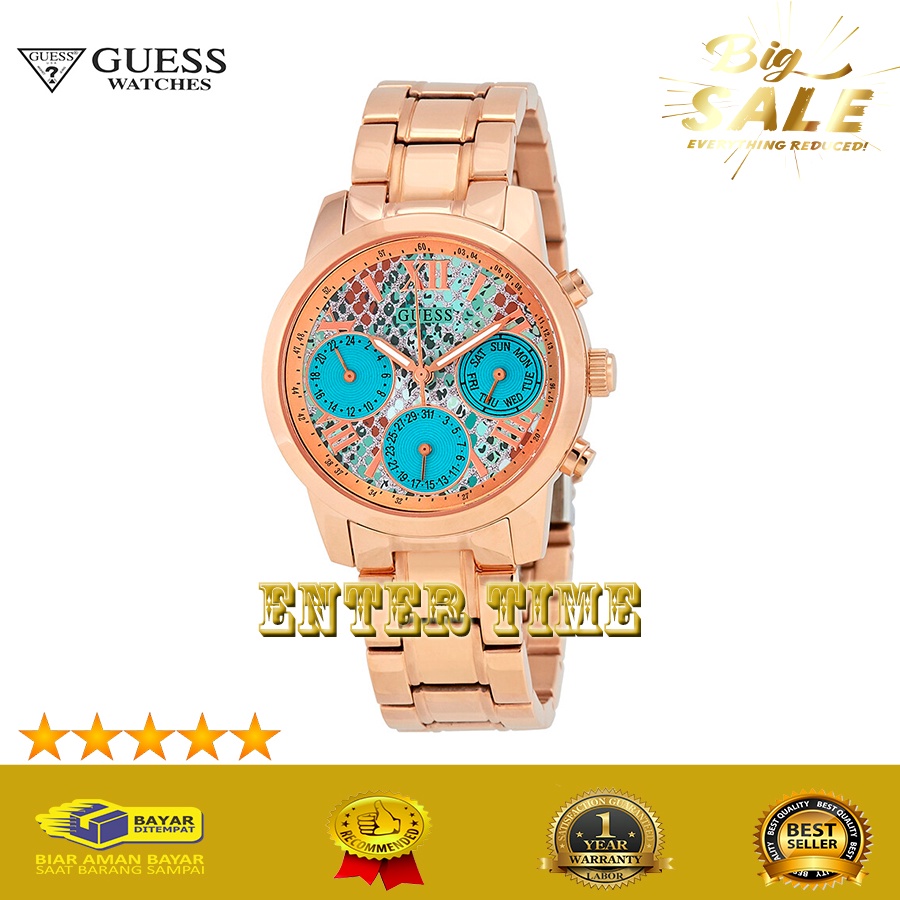 HOT PROMO  JAM TANGAN WANITA BRANDED MERK GUESS W0448L8 STAINLESS STEEL JAM TANGAN FASHION WANITA BA