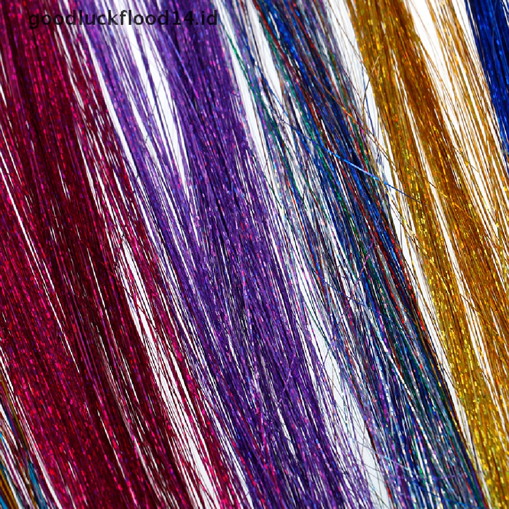 [OOID] 120 Strands Hair Tinsel Bling Silk Hair Flare Strands Glitter Rainbow Hair Decor ID